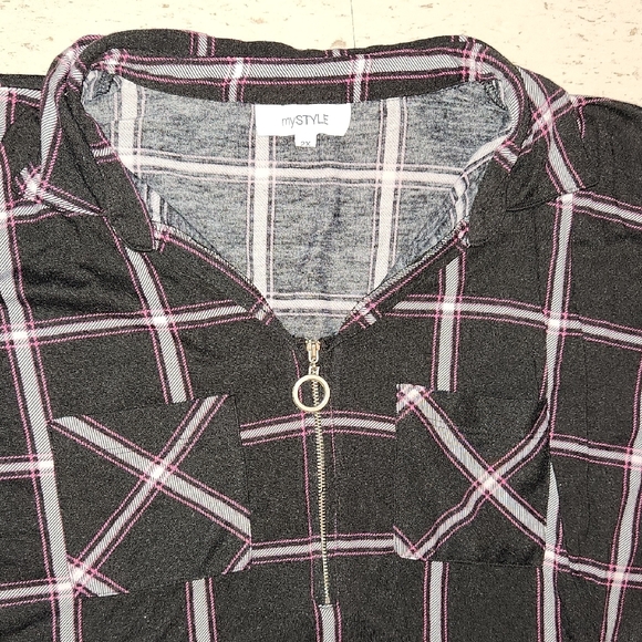 🏷 [50% 2+] Grid Plaid Cap Sleeve Shirt - Picture 2 of 7